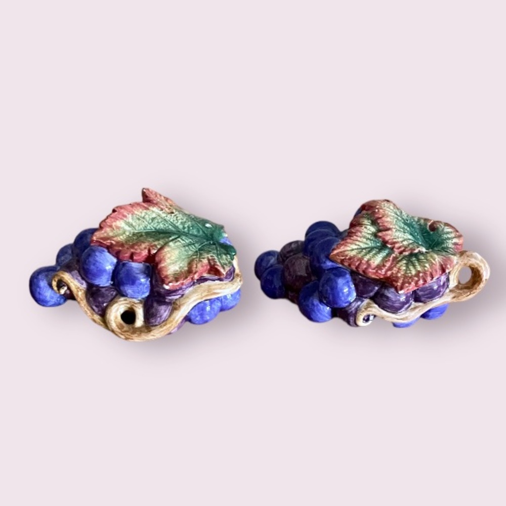 Vintage Ceramic Grapes Salt and Pepper Shakers